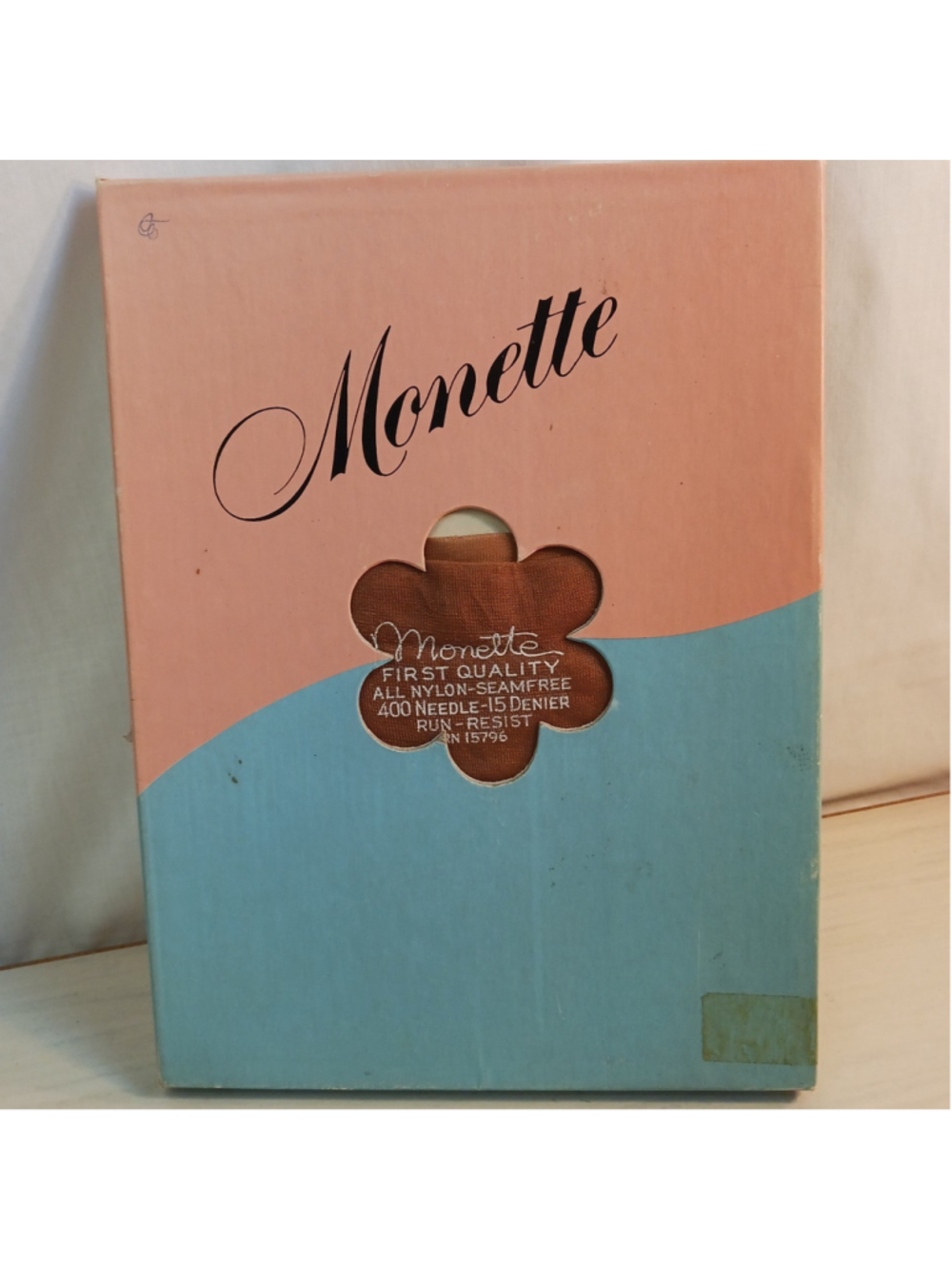 Vtg NOS Nylon Stocking Pantyhose Monett First Quality 400 Needle 15 Denier Kinky